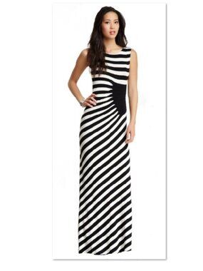 Trulli Asymmetrical Stripped Maxi Dress